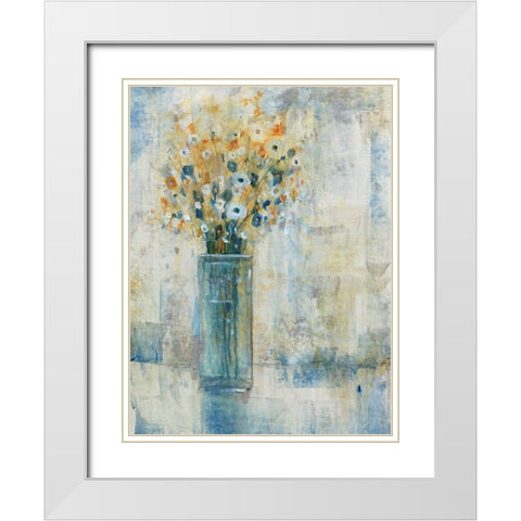 Morning Window Floral I White Modern Wood Framed Art Print with Double Matting by OToole, Tim