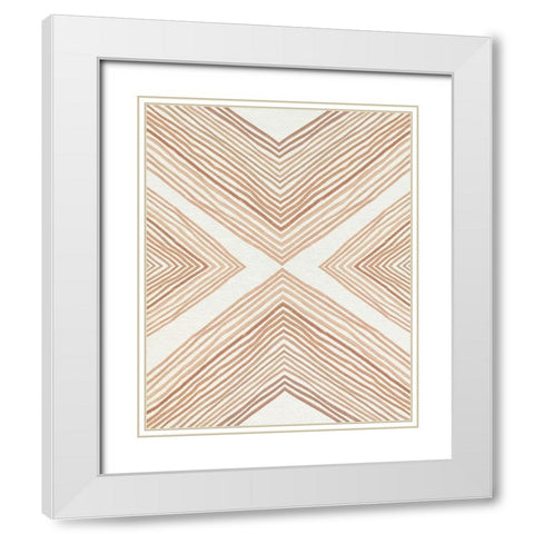 Diametric Clementine I White Modern Wood Framed Art Print with Double Matting by Caroline, Emma