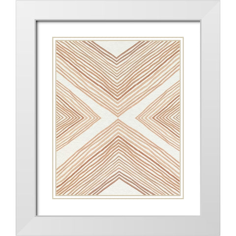Diametric Clementine I White Modern Wood Framed Art Print with Double Matting by Caroline, Emma