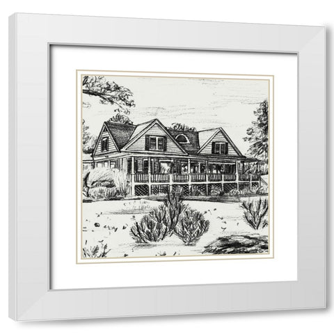 Sweet Home I White Modern Wood Framed Art Print with Double Matting by Wang, Melissa