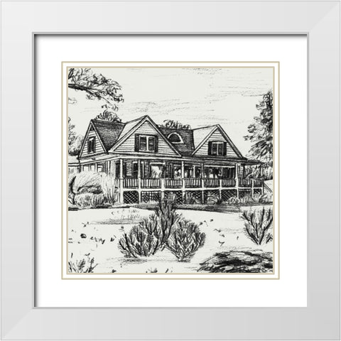 Sweet Home I White Modern Wood Framed Art Print with Double Matting by Wang, Melissa