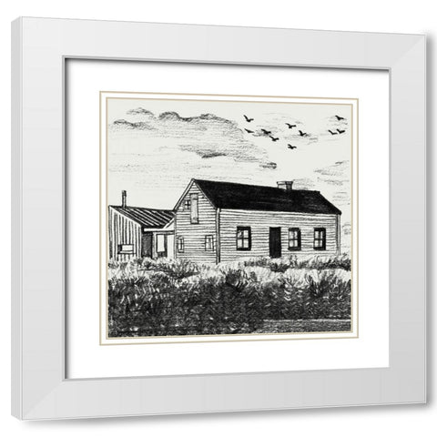 Sweet Home III White Modern Wood Framed Art Print with Double Matting by Wang, Melissa