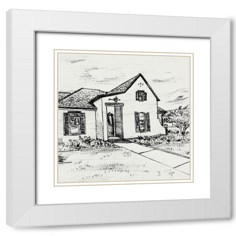 Sweet Home IV White Modern Wood Framed Art Print with Double Matting by Wang, Melissa