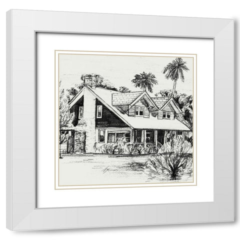 Sweet Home VI White Modern Wood Framed Art Print with Double Matting by Wang, Melissa