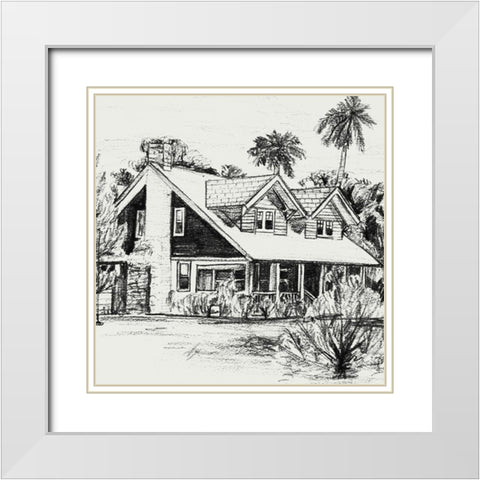 Sweet Home VI White Modern Wood Framed Art Print with Double Matting by Wang, Melissa
