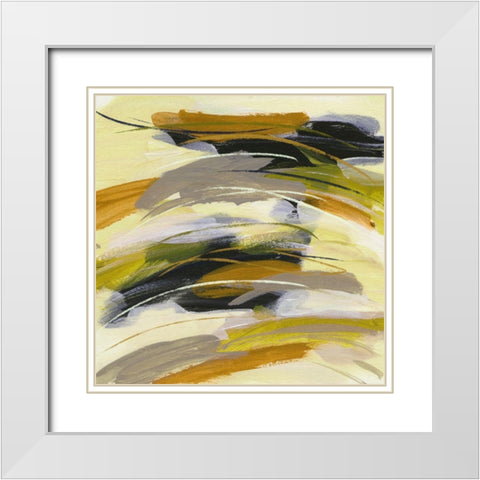 Light Beam III White Modern Wood Framed Art Print with Double Matting by Wang, Melissa