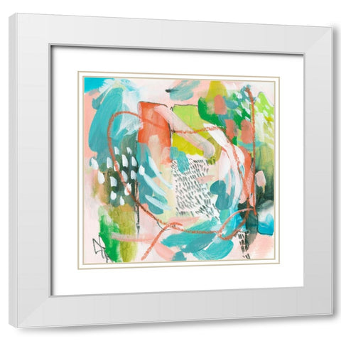 Constant Change I White Modern Wood Framed Art Print with Double Matting by Wang, Melissa