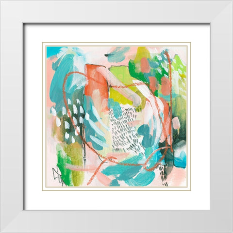 Constant Change I White Modern Wood Framed Art Print with Double Matting by Wang, Melissa