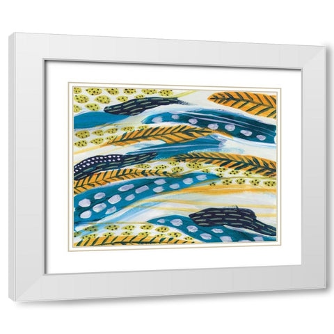 Feathery II White Modern Wood Framed Art Print with Double Matting by Wang, Melissa