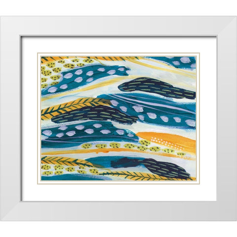 Feathery IV White Modern Wood Framed Art Print with Double Matting by Wang, Melissa