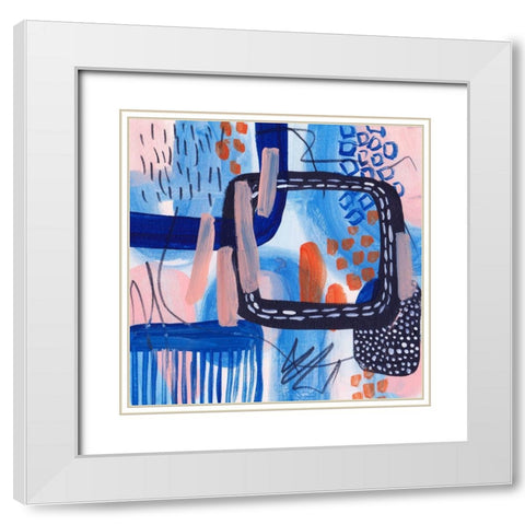 Glowing Space IV White Modern Wood Framed Art Print with Double Matting by Wang, Melissa