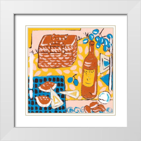 Picnic Day III White Modern Wood Framed Art Print with Double Matting by Wang, Melissa