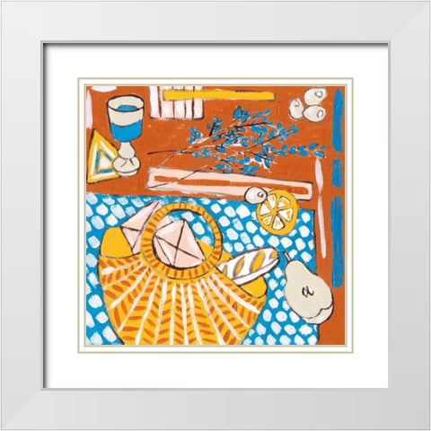 Picnic Day IV White Modern Wood Framed Art Print with Double Matting by Wang, Melissa
