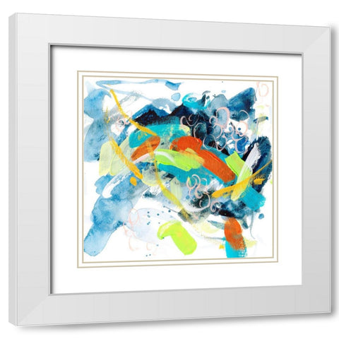 Wave and Bubbles IV White Modern Wood Framed Art Print with Double Matting by Wang, Melissa