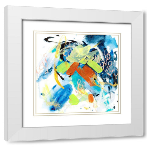 Wave and Bubbles VI White Modern Wood Framed Art Print with Double Matting by Wang, Melissa
