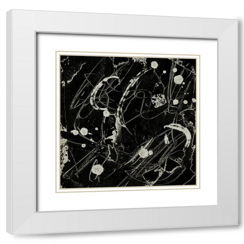 Ink Line Abstract II White Modern Wood Framed Art Print with Double Matting by Wang, Melissa