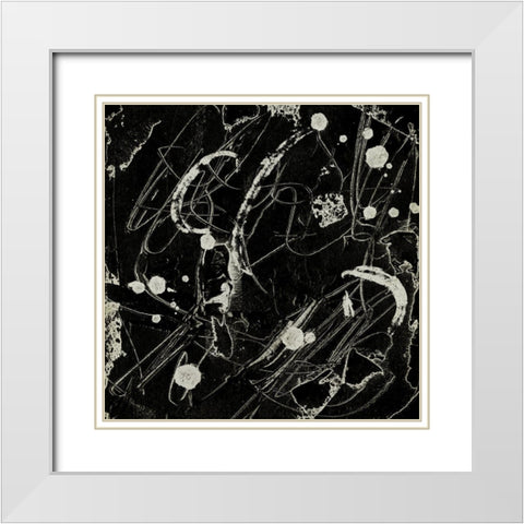 Ink Line Abstract II White Modern Wood Framed Art Print with Double Matting by Wang, Melissa