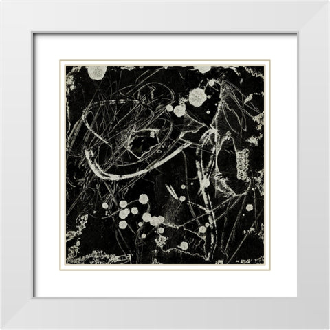 Ink Line Abstract III White Modern Wood Framed Art Print with Double Matting by Wang, Melissa