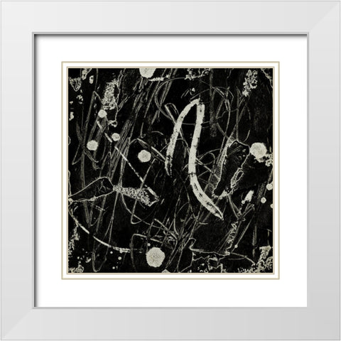 Ink Line Abstract IV White Modern Wood Framed Art Print with Double Matting by Wang, Melissa