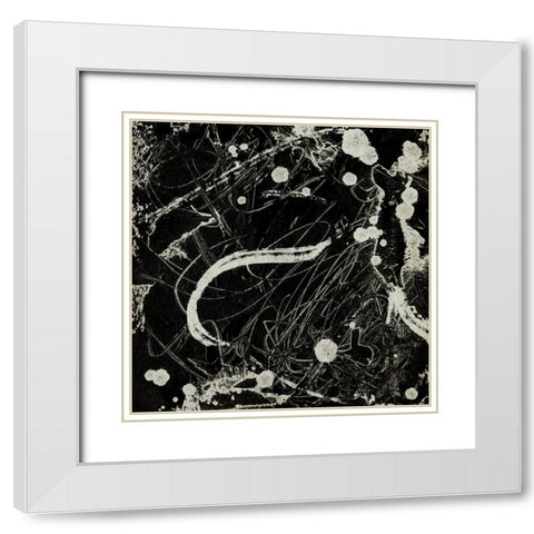 Ink Line Abstract V White Modern Wood Framed Art Print with Double Matting by Wang, Melissa