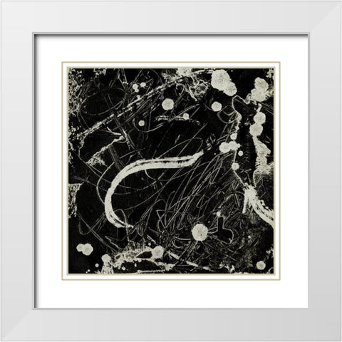 Ink Line Abstract V White Modern Wood Framed Art Print with Double Matting by Wang, Melissa