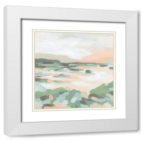 Coral Marsh I White Modern Wood Framed Art Print with Double Matting by Vess, June Erica