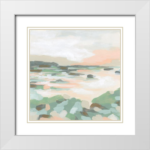 Coral Marsh I White Modern Wood Framed Art Print with Double Matting by Vess, June Erica