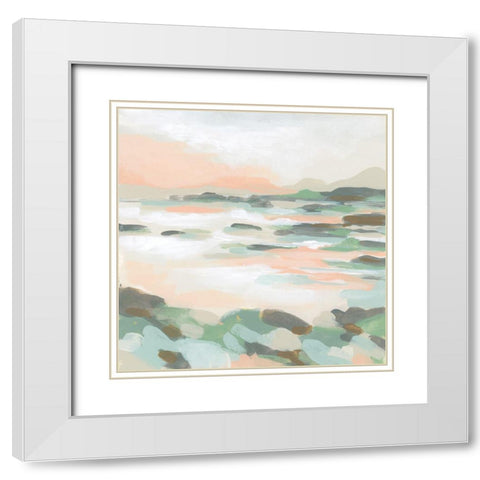 Coral Marsh II White Modern Wood Framed Art Print with Double Matting by Vess, June Erica