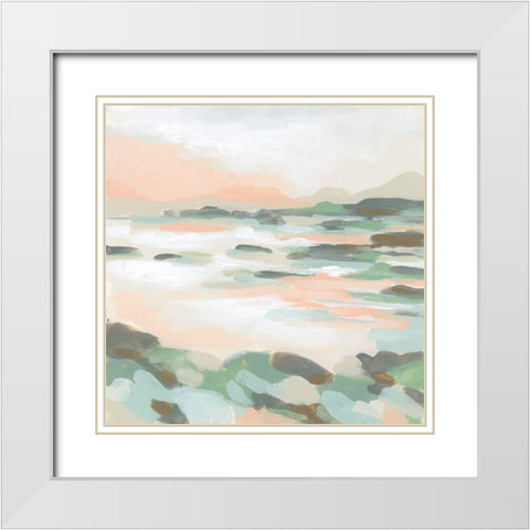 Coral Marsh II White Modern Wood Framed Art Print with Double Matting by Vess, June Erica