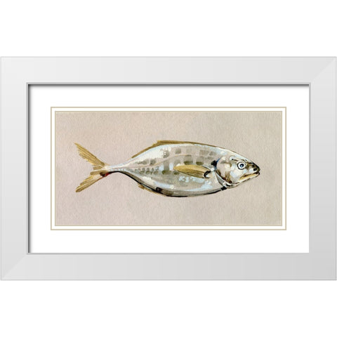 Fresh Fish Study I White Modern Wood Framed Art Print with Double Matting by Caroline, Emma