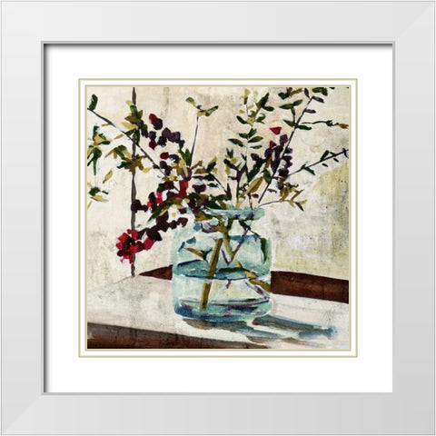 In A Glass II White Modern Wood Framed Art Print with Double Matting by Wang, Melissa