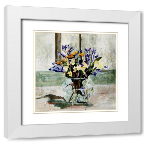 In A Glass IV White Modern Wood Framed Art Print with Double Matting by Wang, Melissa