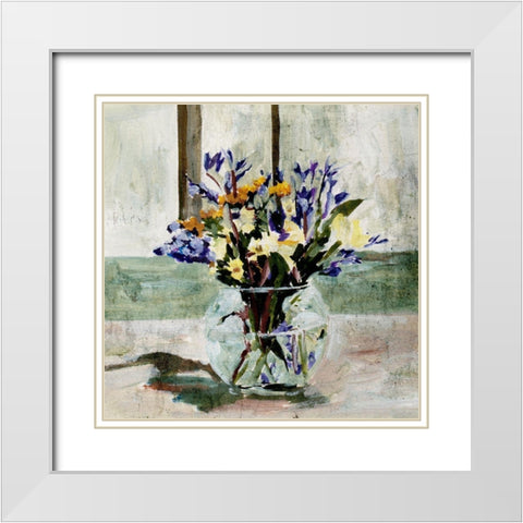 In A Glass IV White Modern Wood Framed Art Print with Double Matting by Wang, Melissa
