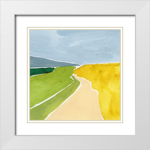 Distant Path III White Modern Wood Framed Art Print with Double Matting by Barnes, Victoria