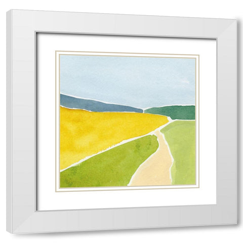 Distant Path IV White Modern Wood Framed Art Print with Double Matting by Barnes, Victoria