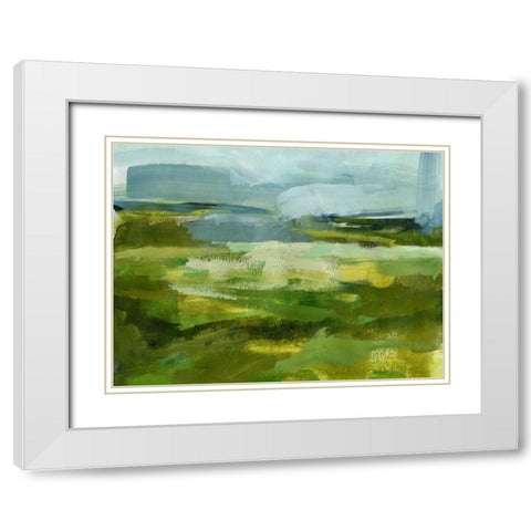 Emerald View I White Modern Wood Framed Art Print with Double Matting by Barnes, Victoria