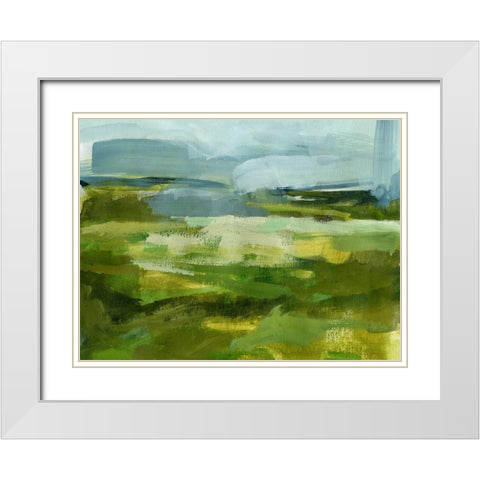Emerald View I White Modern Wood Framed Art Print with Double Matting by Barnes, Victoria