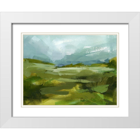 Emerald View II White Modern Wood Framed Art Print with Double Matting by Barnes, Victoria