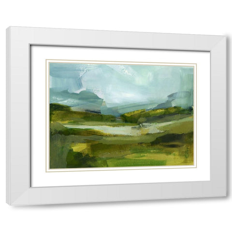 Emerald View III White Modern Wood Framed Art Print with Double Matting by Barnes, Victoria