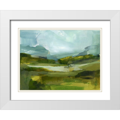 Emerald View III White Modern Wood Framed Art Print with Double Matting by Barnes, Victoria