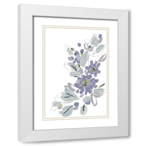 Periwinkle Patch II White Modern Wood Framed Art Print with Double Matting by Vess, June Erica