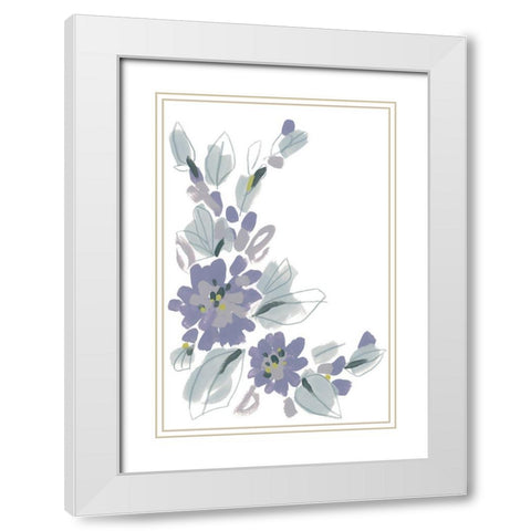 Periwinkle Patch III White Modern Wood Framed Art Print with Double Matting by Vess, June Erica