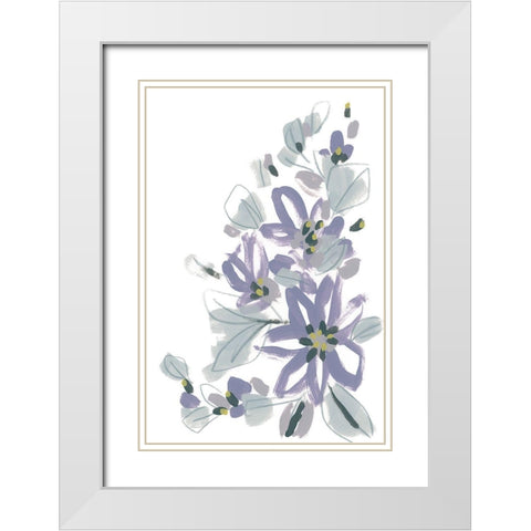 Periwinkle Patch IV White Modern Wood Framed Art Print with Double Matting by Vess, June Erica