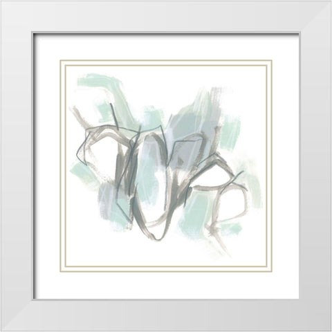 Frost Lichen II White Modern Wood Framed Art Print with Double Matting by Vess, June Erica