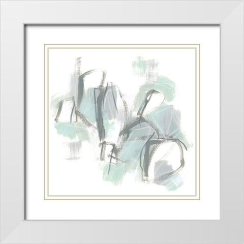 Frost Lichen III White Modern Wood Framed Art Print with Double Matting by Vess, June Erica