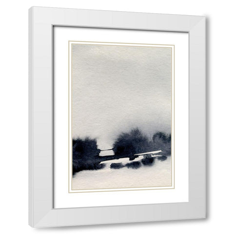 Ink Bleed Landscape II White Modern Wood Framed Art Print with Double Matting by Caroline, Emma