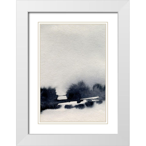 Ink Bleed Landscape II White Modern Wood Framed Art Print with Double Matting by Caroline, Emma