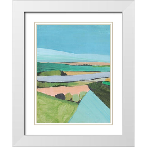 Bright Colored Countryside I White Modern Wood Framed Art Print with Double Matting by Warren, Annie