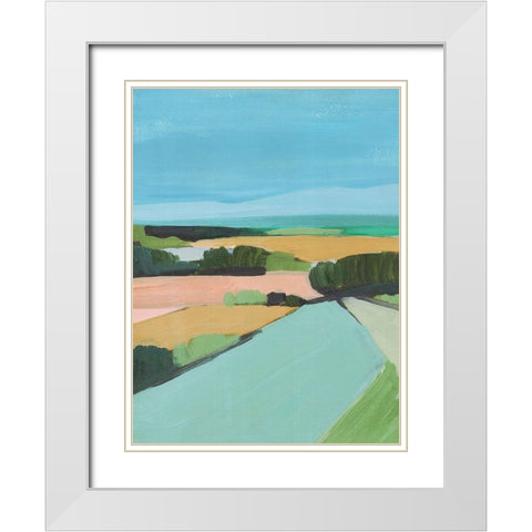 Bright Colored Countryside II White Modern Wood Framed Art Print with Double Matting by Warren, Annie