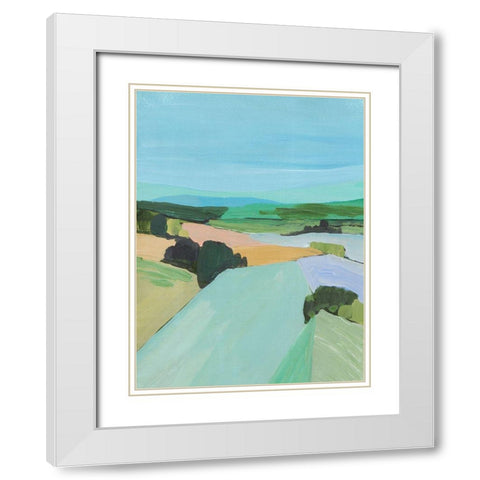 Bright Colored Countryside IV White Modern Wood Framed Art Print with Double Matting by Warren, Annie